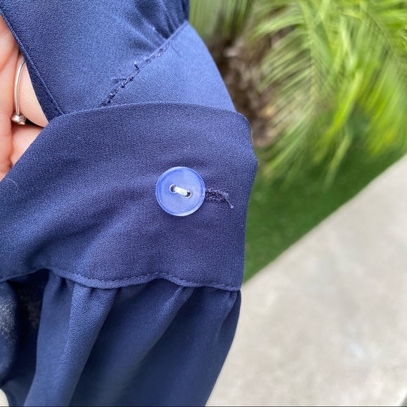 MADEWELL Navy Blue Front Tie Blouse - Picture 11 of 13